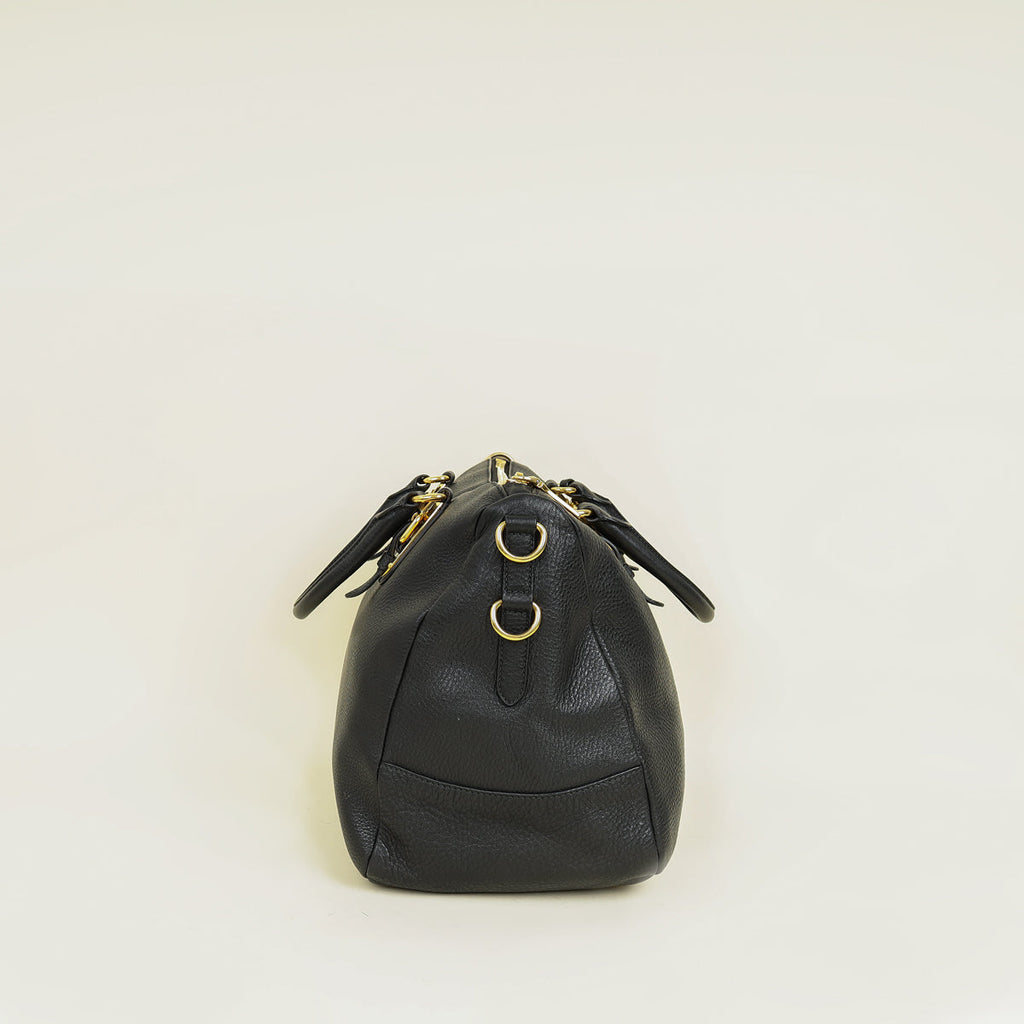 Prada Black Vitello Diano Soft Tote Bag