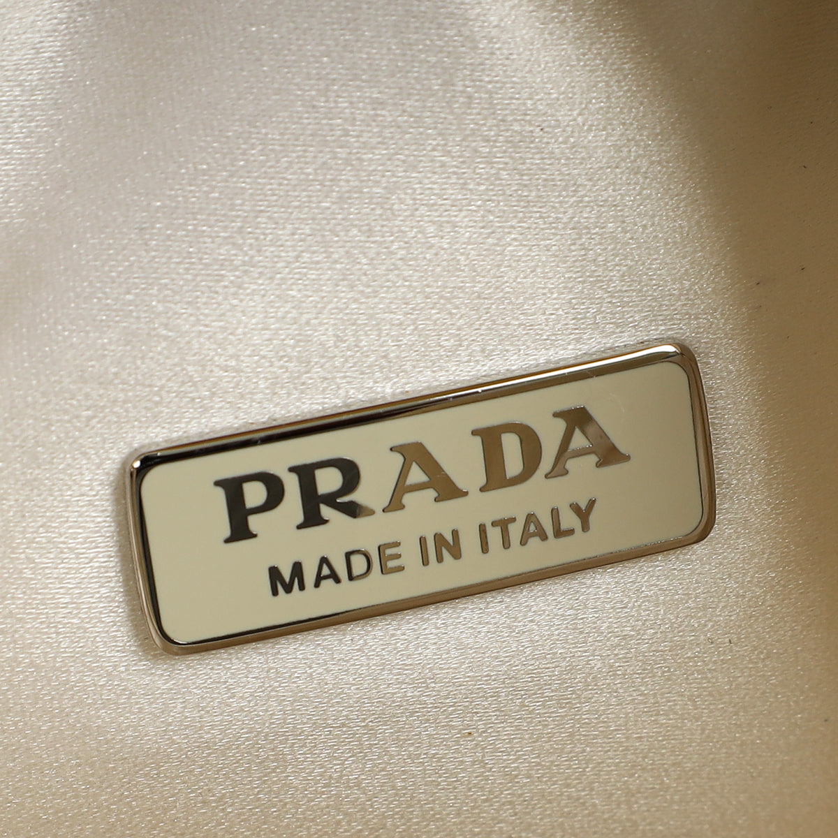 Prada White Satin Re-Edition 2000 Mini Bag w/ Artificial Crystal