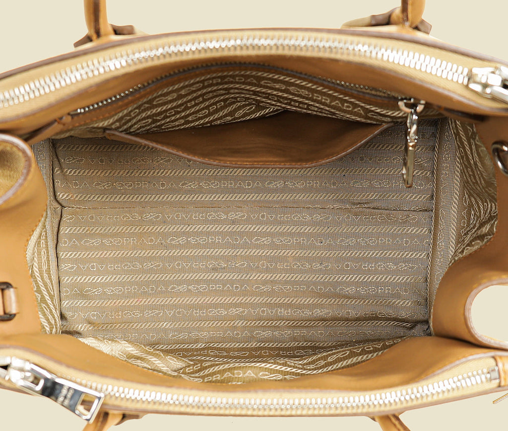 Prada Caramel Tassel Twin Pocket Tote Bag