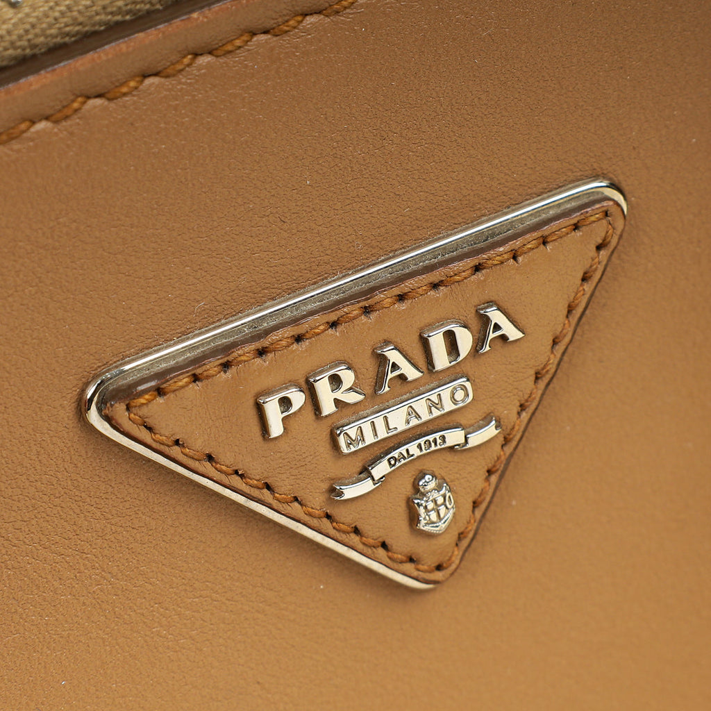 Prada Caramel Tassel Twin Pocket Tote Bag