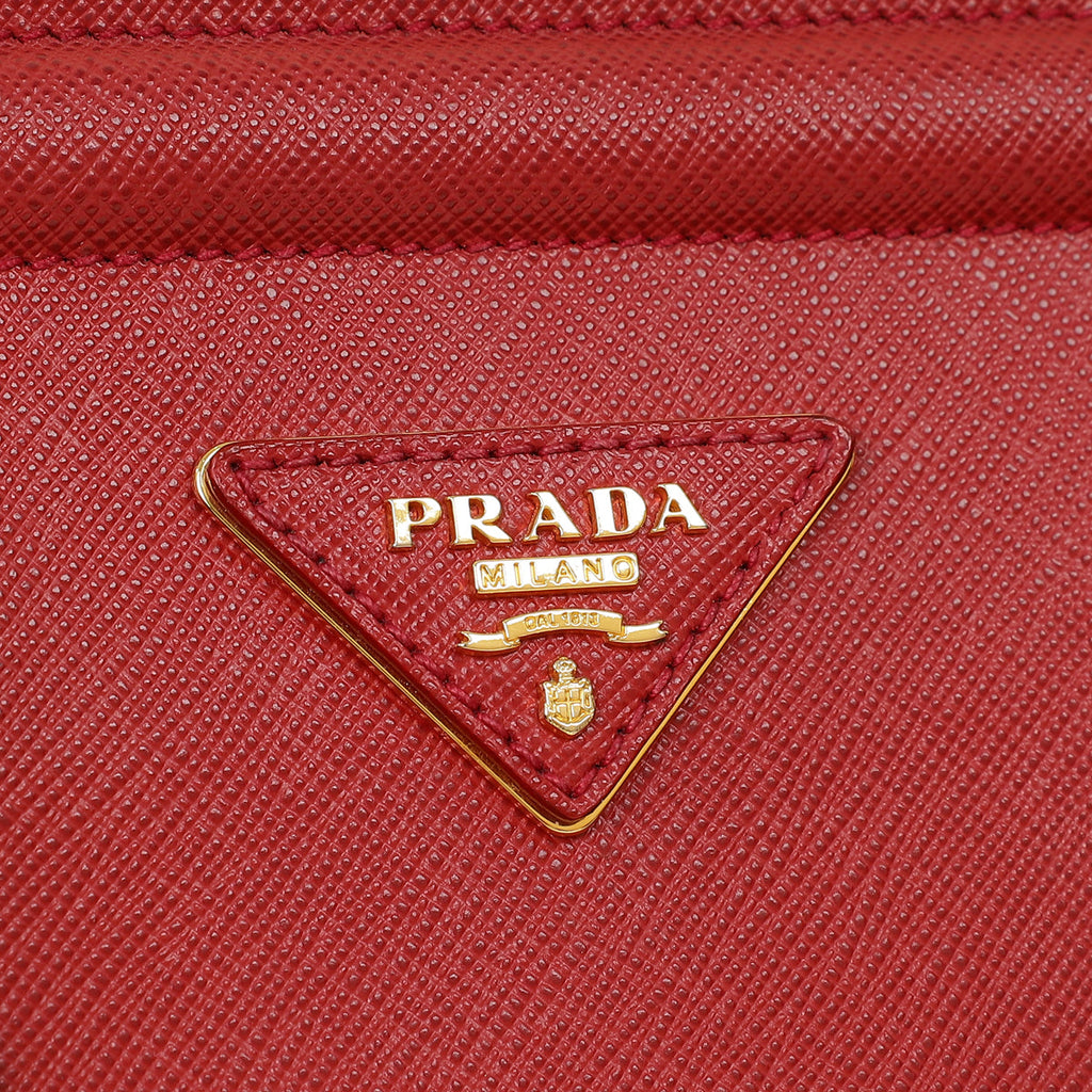 Prada Red Parabole Tote Bag