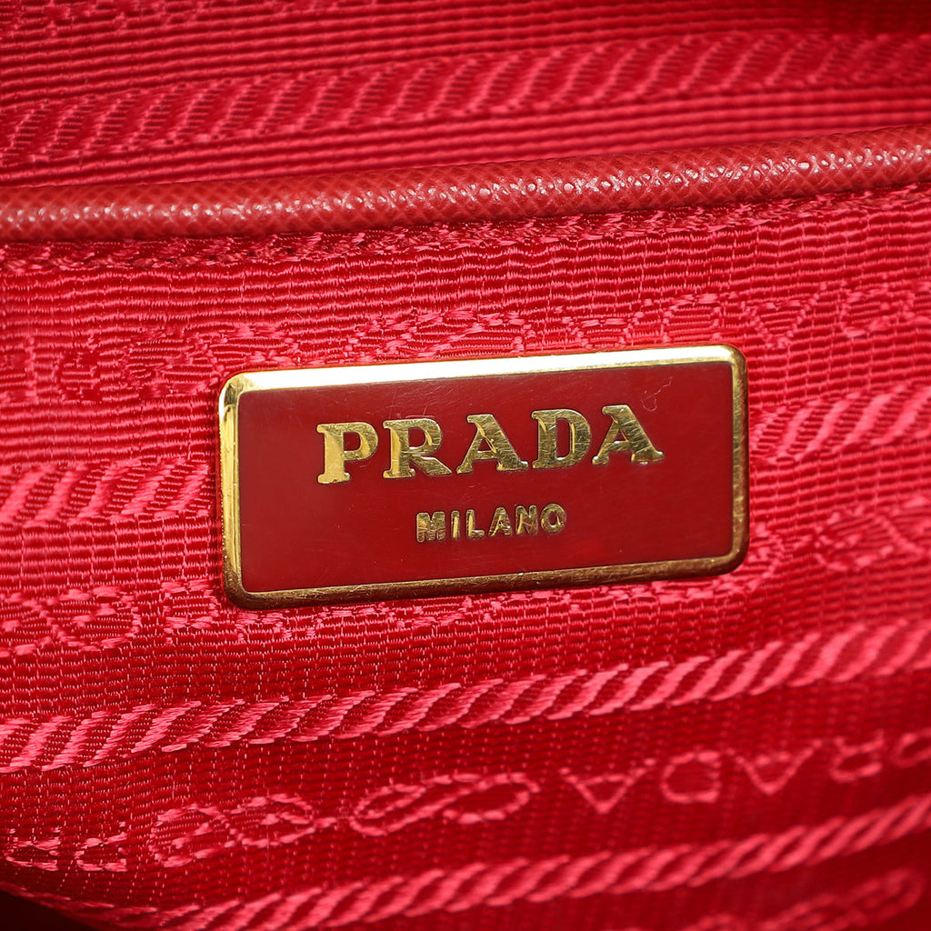 Prada Red Parabole Tote Bag