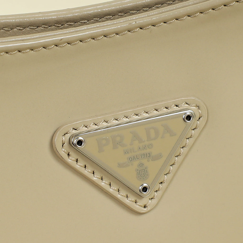 Prada Beige Cleo Brushed Small Shoulder Bag