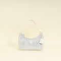 Prada White Satin Re-Edition 2000 Mini Bag w/Artificial Crystal