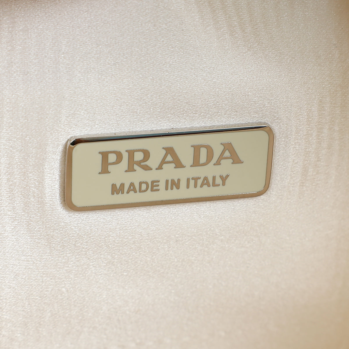 Prada White Satin Re-Edition 2000 Mini Bag w/Artificial Crystal