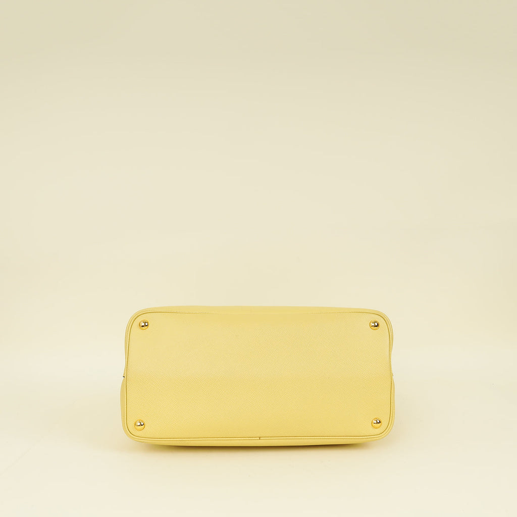 Prada Pale Yellow Cuir Double Handle Large Bag