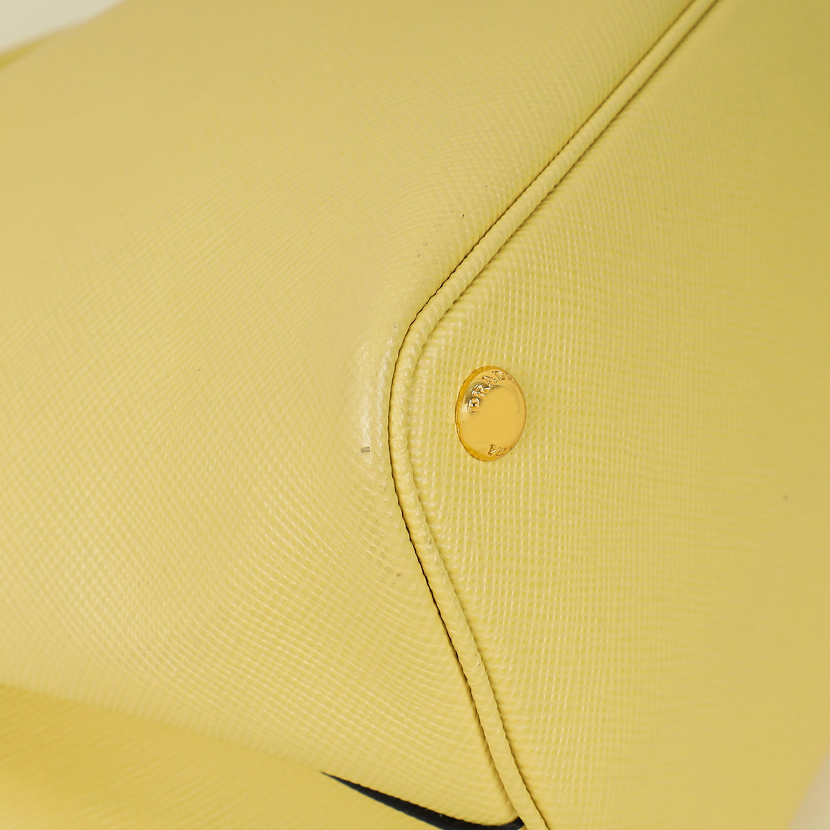 Prada Pale Yellow Cuir Double Handle Large Bag