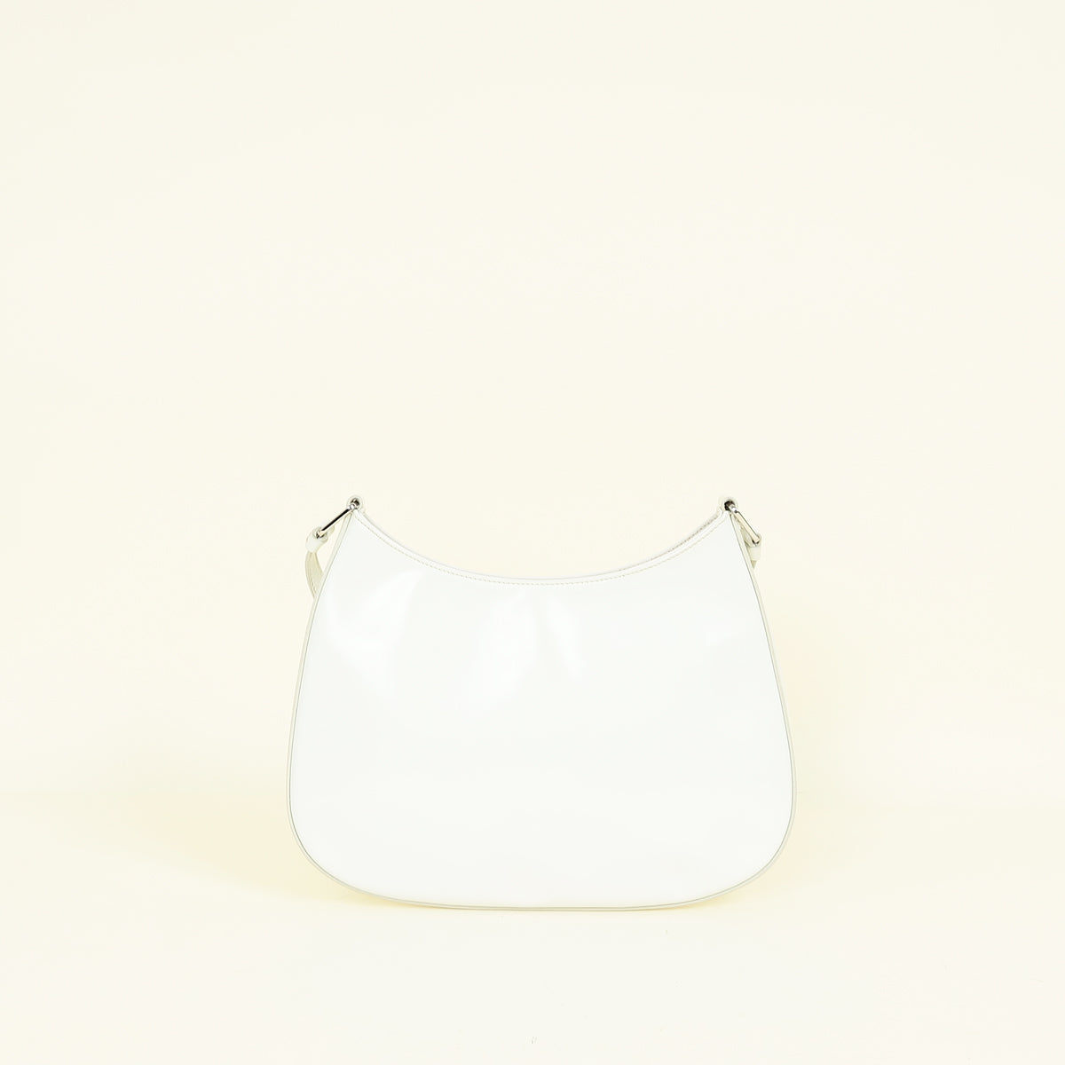 Prada White Cleo Brushed Small Shoulder Bag