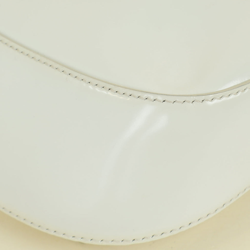 Prada White Cleo Brushed Small Shoulder Bag