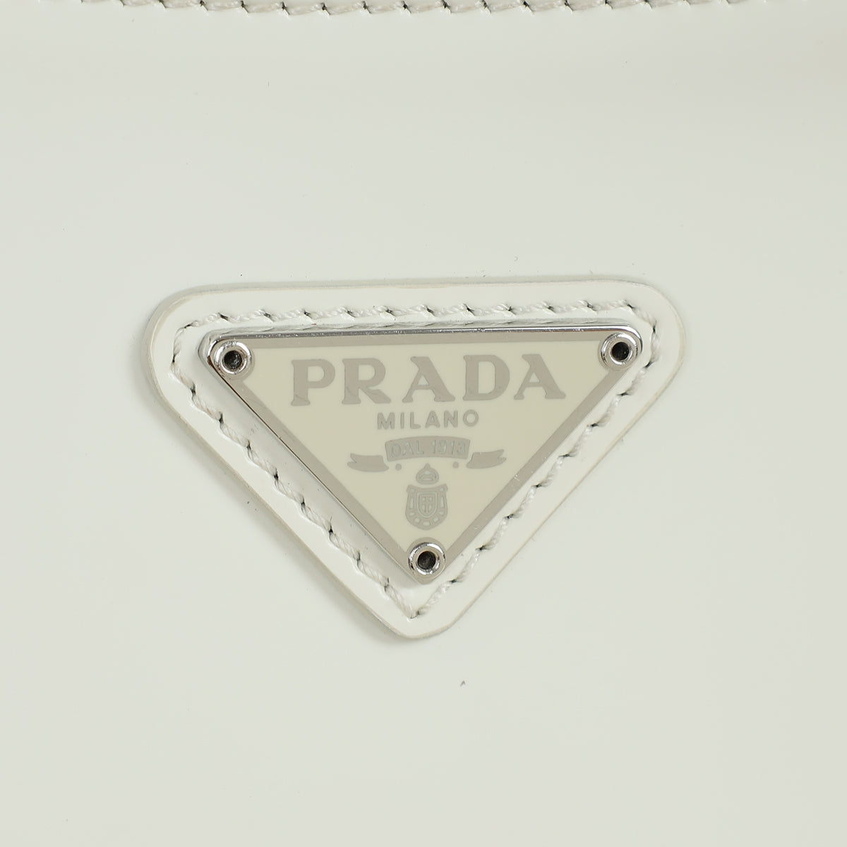 Prada White Cleo Brushed Small Shoulder Bag