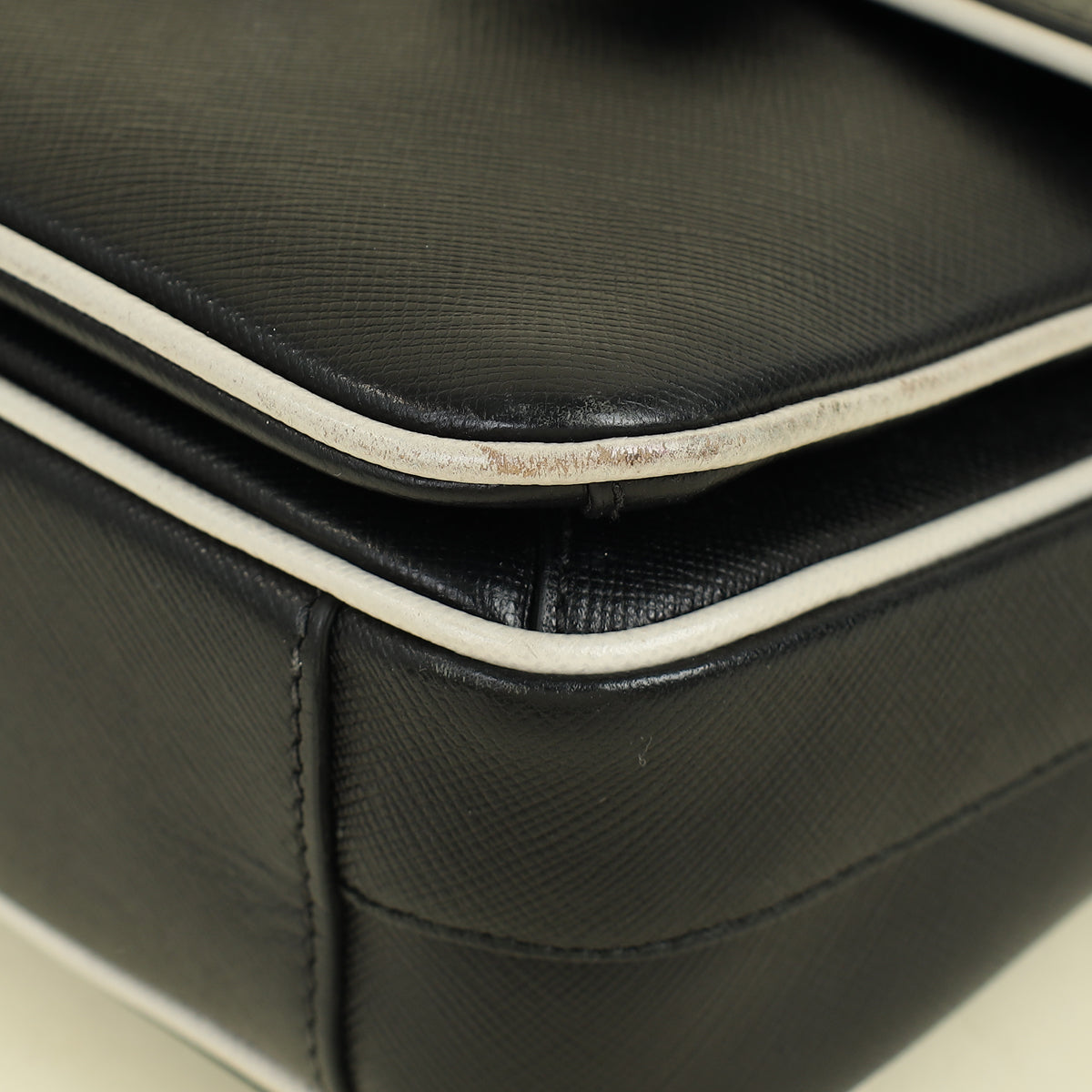 Prada Black Sound Lock Top Handle Flap Bag