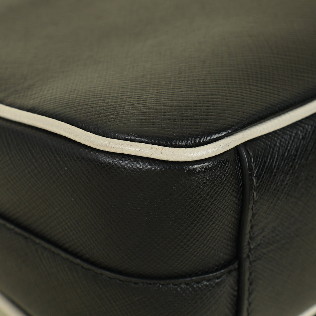 Prada Black Sound Lock Top Handle Flap Bag