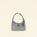 Prada Black Crystal-Embellished Satin Re-Edition 2000 Mini Bag