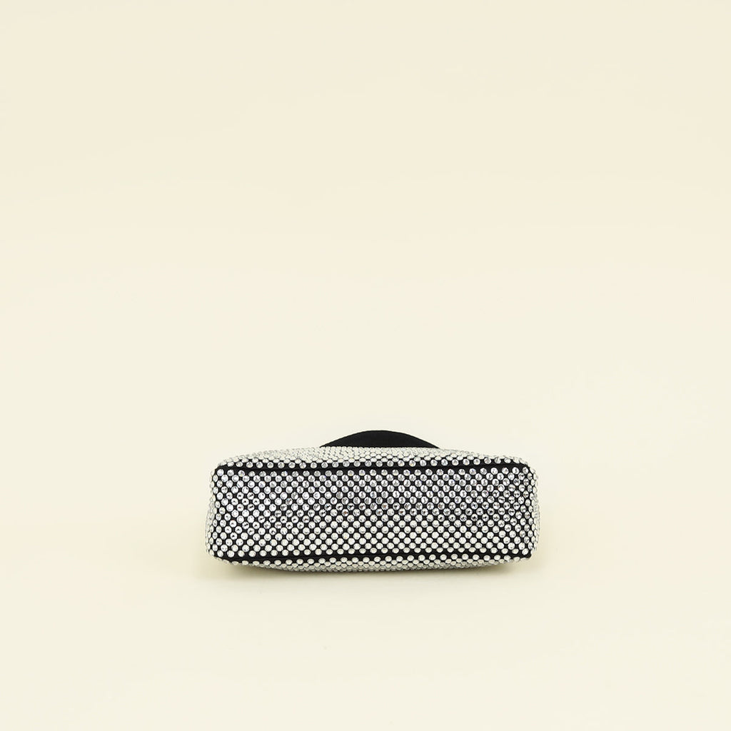 Prada Black Crystal-Embellished Satin Re-Edition 2000 Mini Bag