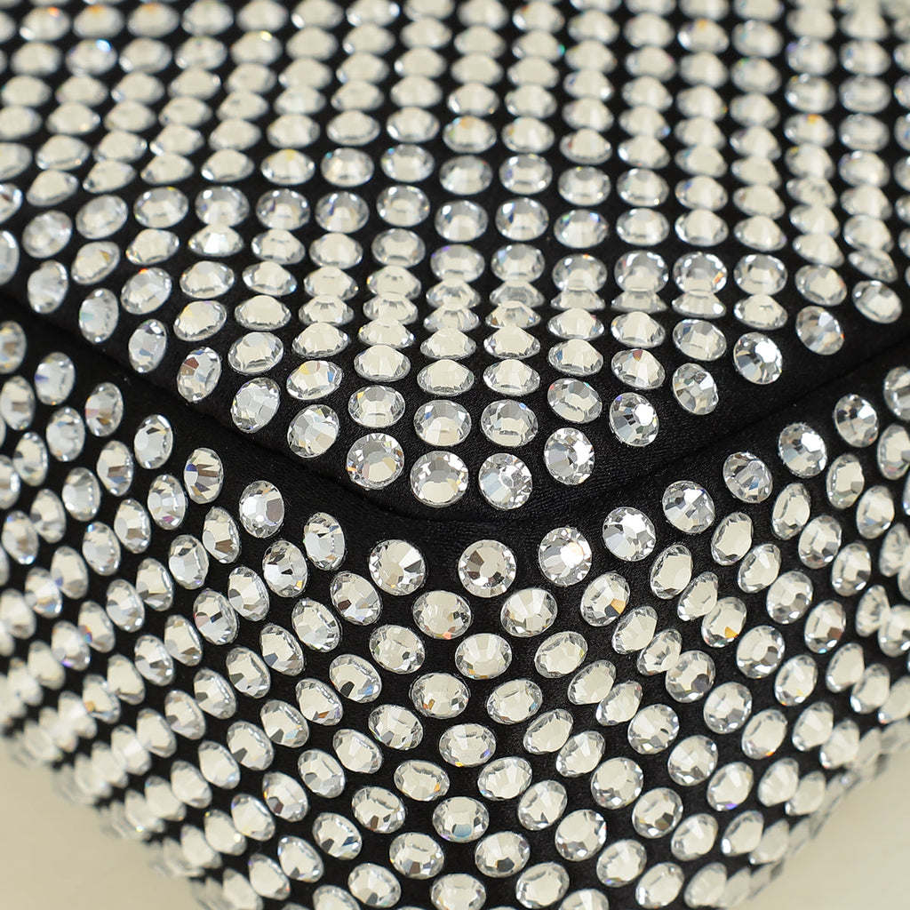 Prada Black Crystal-Embellished Satin Re-Edition 2000 Mini Bag