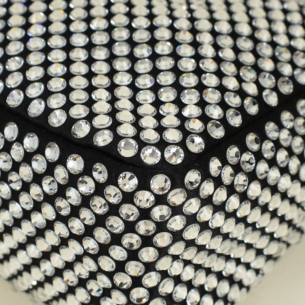 Prada Black Crystal-Embellished Satin Re-Edition 2000 Mini Bag