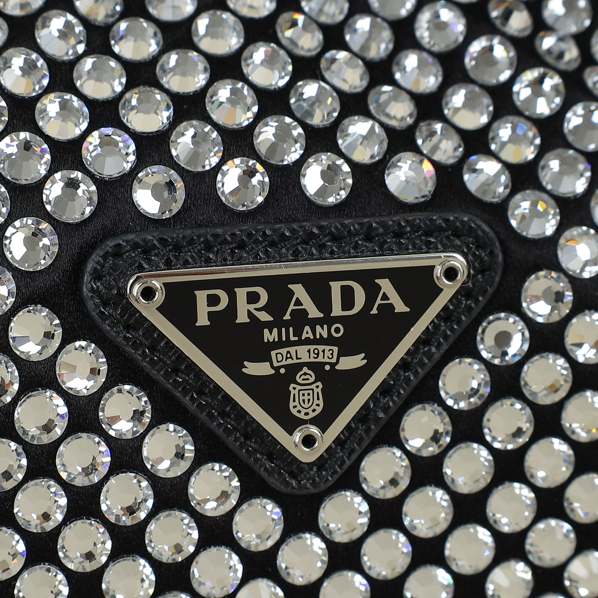 Prada Black Crystal-Embellished Satin Re-Edition 2000 Mini Bag