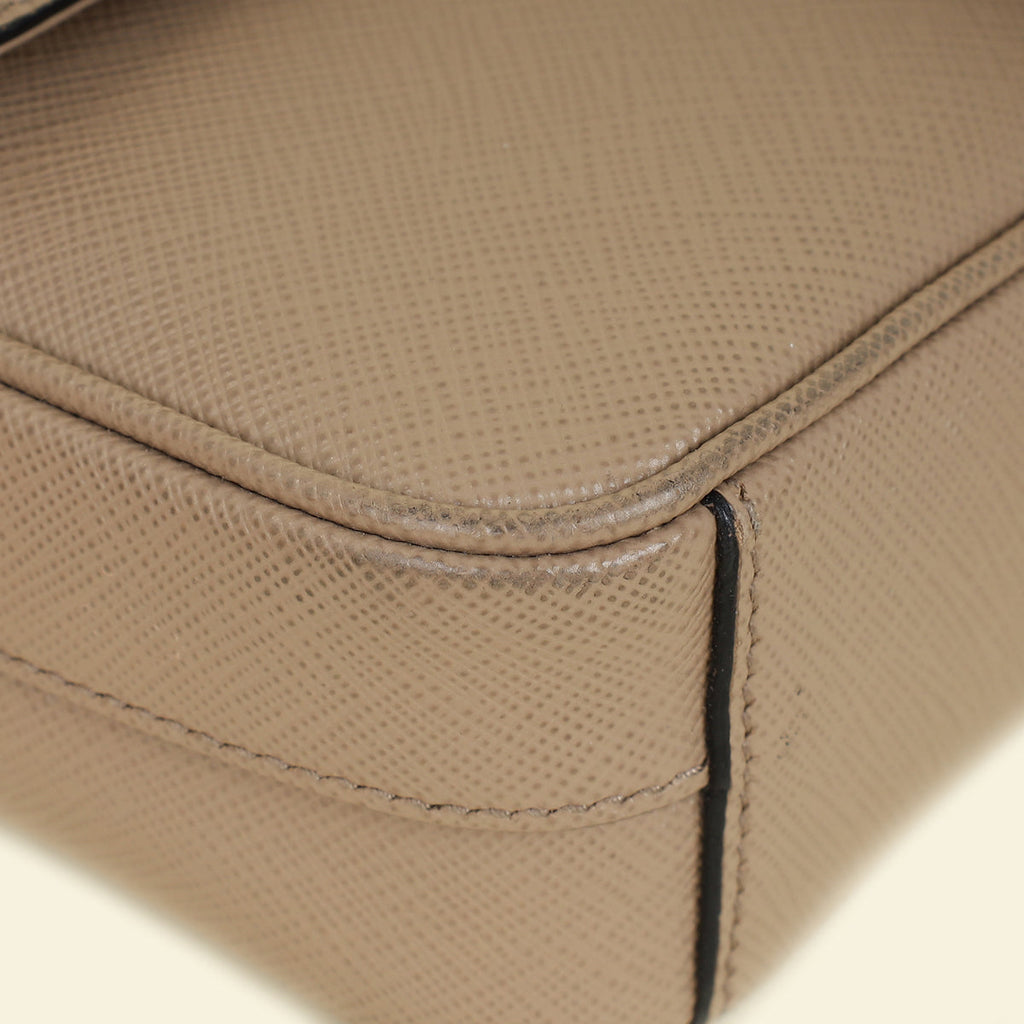 Prada Beige Flap Chain Bag