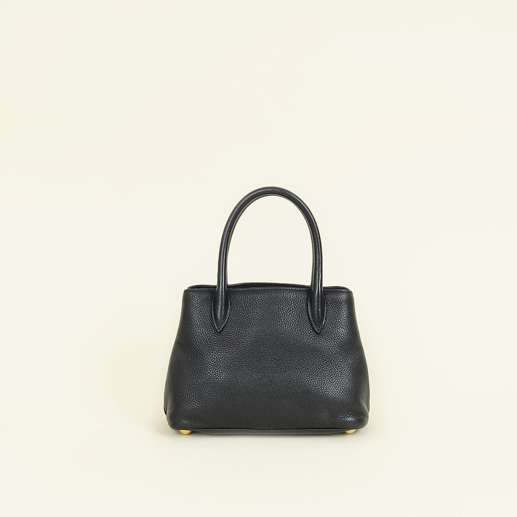 Prada Black Vitello Daino Mini Tote Bag