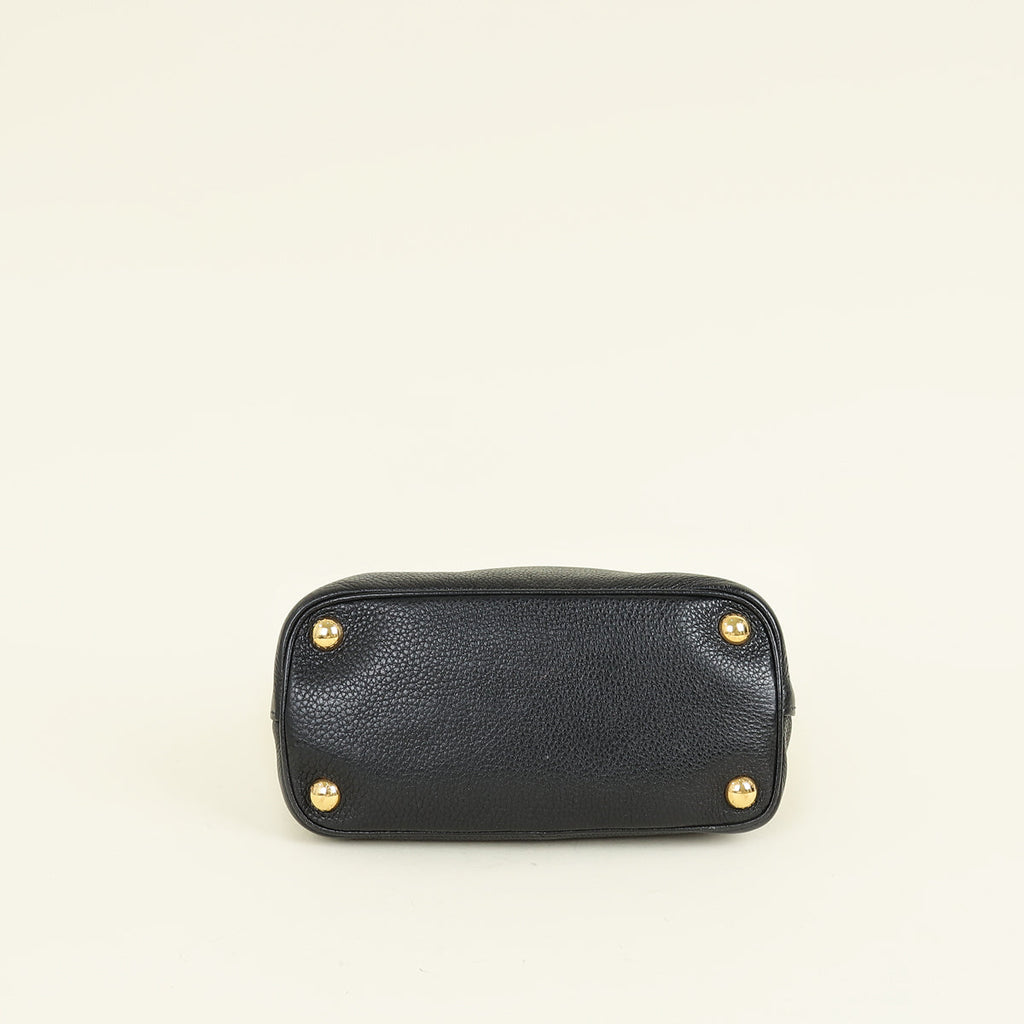 Prada Black Vitello Daino Mini Tote Bag