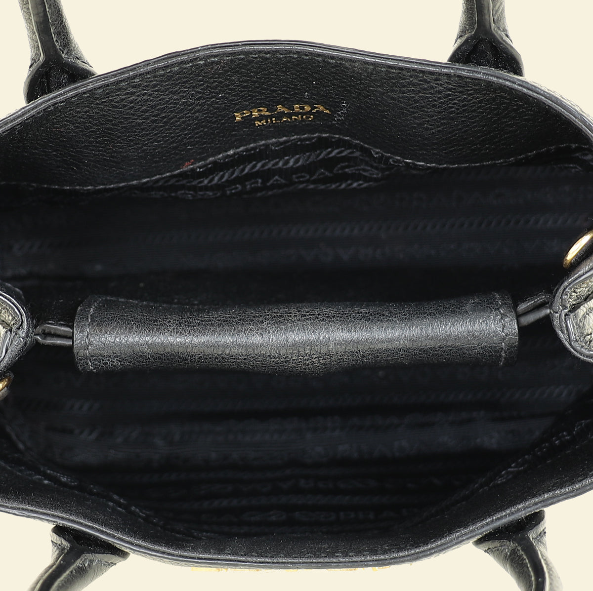 Prada Black Vitello Daino Mini Tote Bag