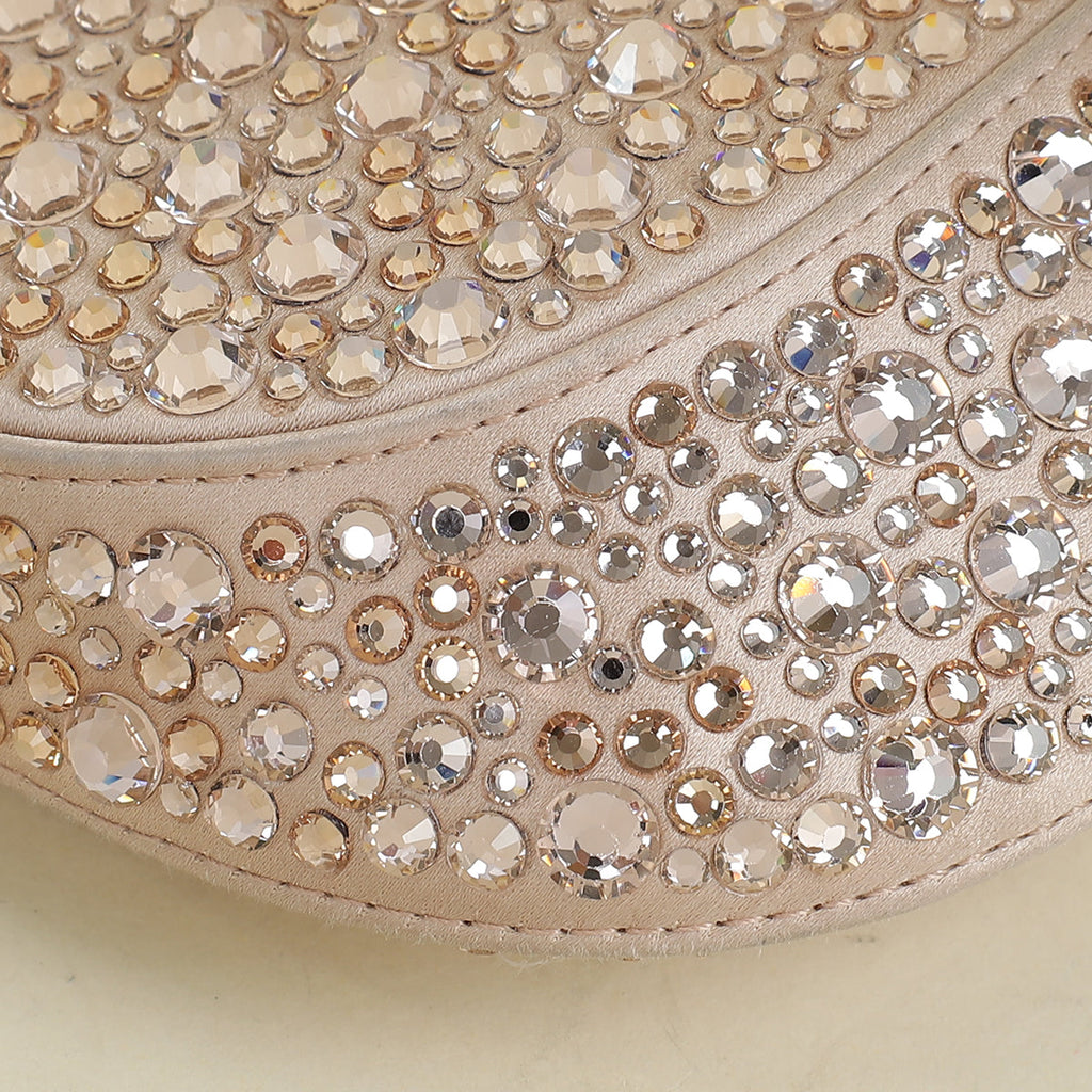 Prada Nude Metal Crystal-Embellished Satin Cleo Bag
