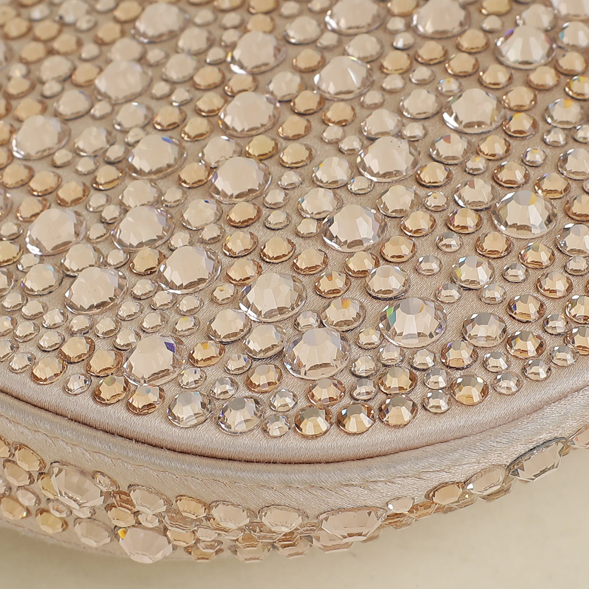 Prada Nude Metal Crystal-Embellished Satin Cleo Bag