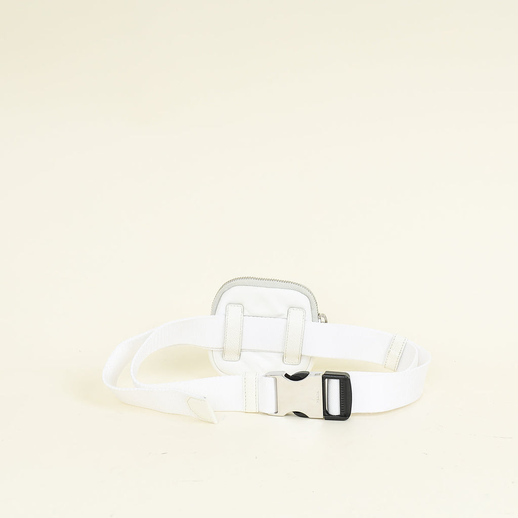 Prada White Re-Nylon Pouch Belt