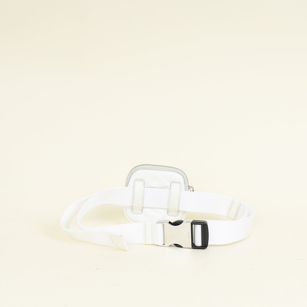 Prada White Re-Nylon Pouch Belt