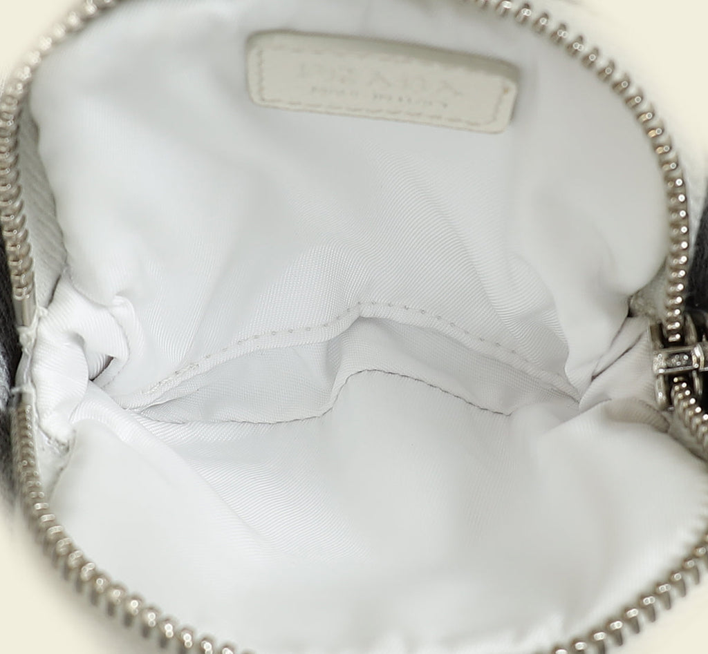 Prada White Re-Nylon Pouch Belt