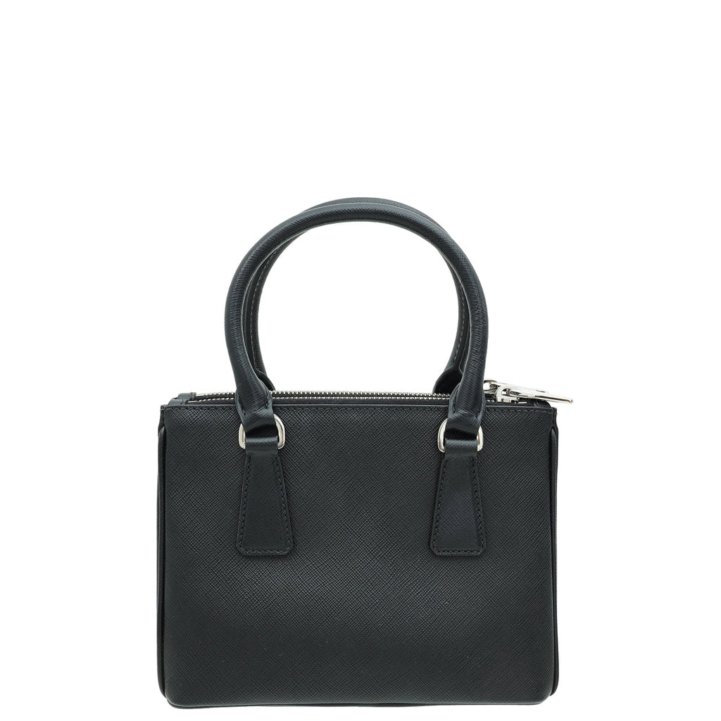 Prada Black Lux Crystal Galleria Mini Bag