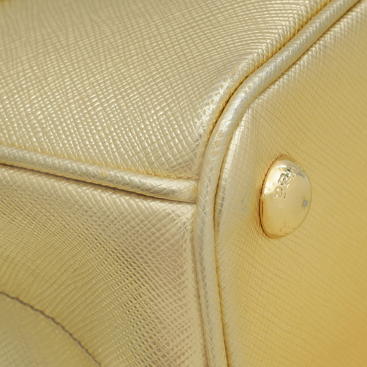 Prada Gold Lux Galleria Mini Tote Bag
