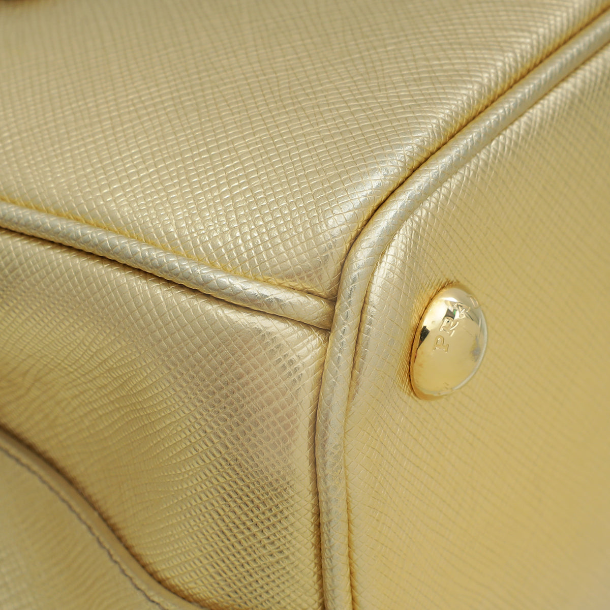 Prada Gold Lux Galleria Mini Tote Bag