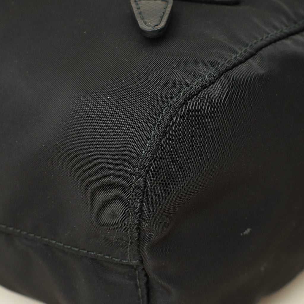 Prada Black Logo Nylon Drawstring Pouch