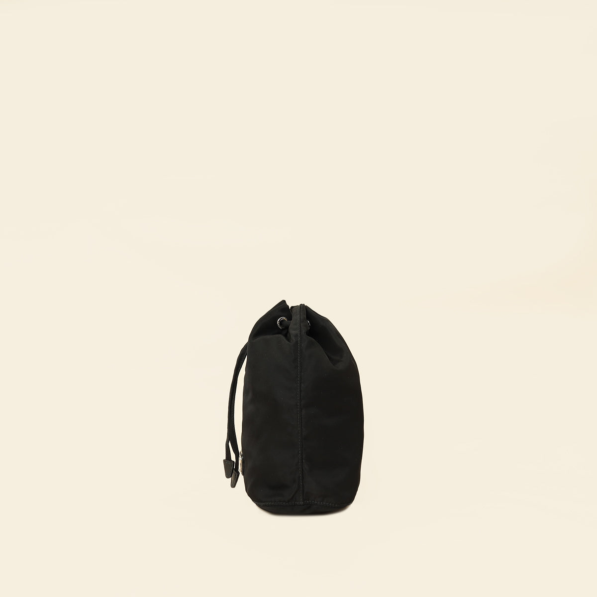 Prada Black Logo Nylon Drawstring Pouch