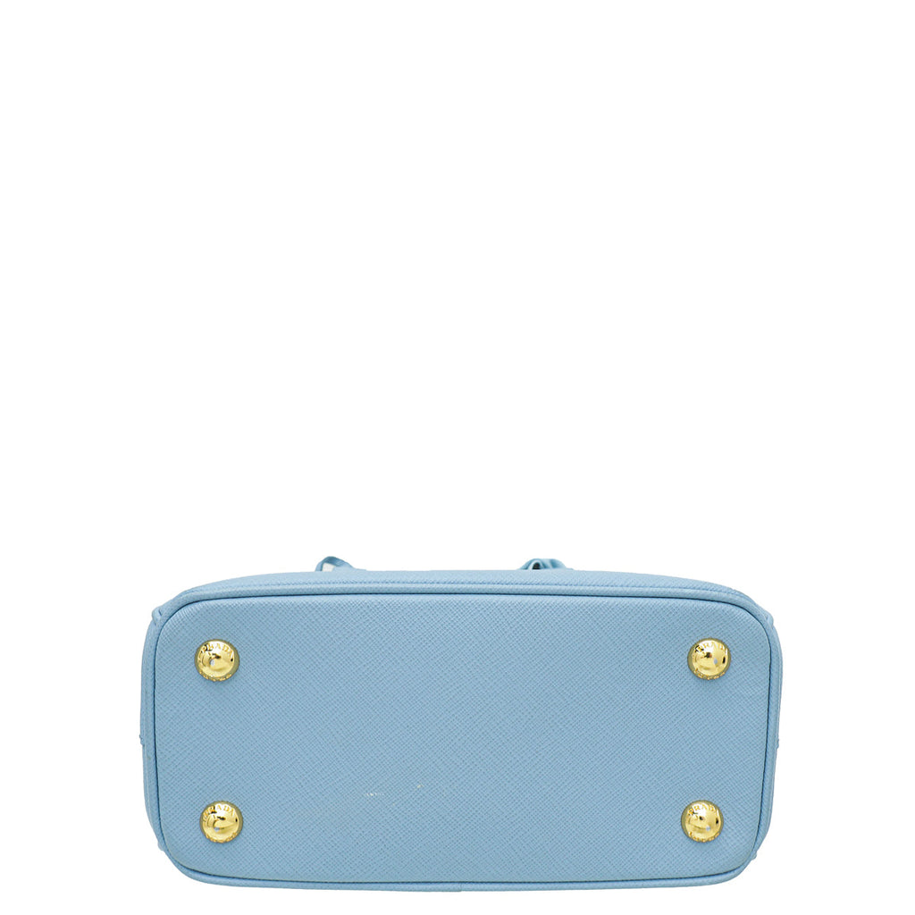 Prada Astrale Blue Lux Galleria Mini Bag 7/E w/ twilly
