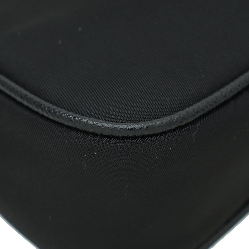 Prada Black Re-Edition Nylon Saffiano Mini Shoulder Bag