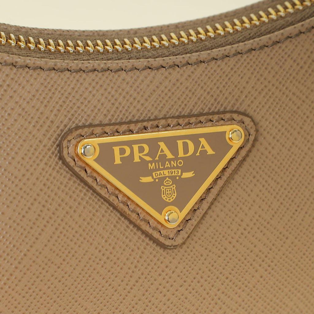 Prada Nude Mini Re-Edition Shoulder Bag