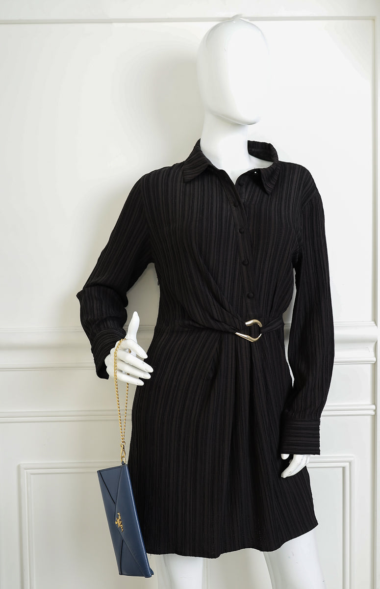 Prada Bluette Envelope Wristlet Chain Clutch