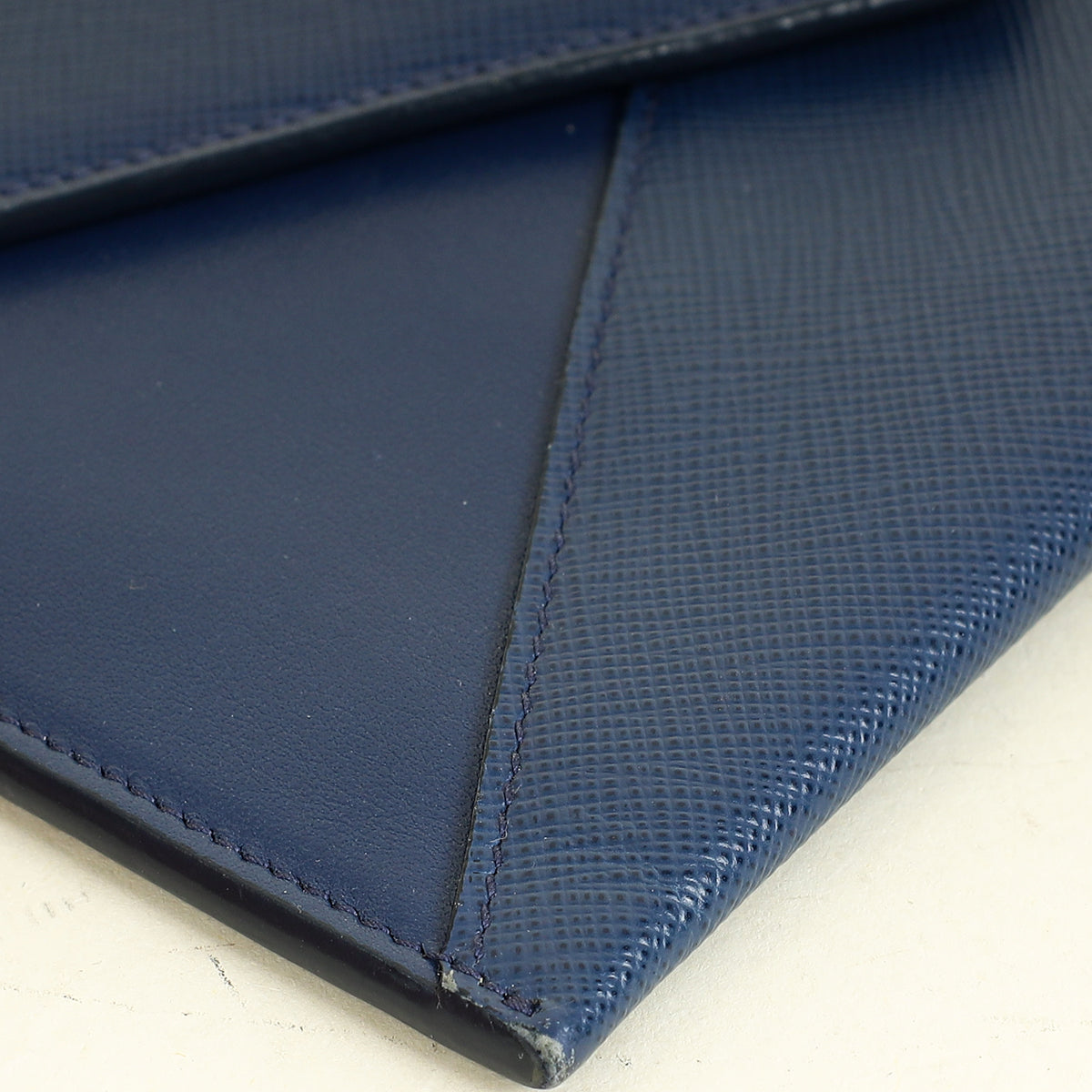 Prada Bluette Envelope Wristlet Chain Clutch
