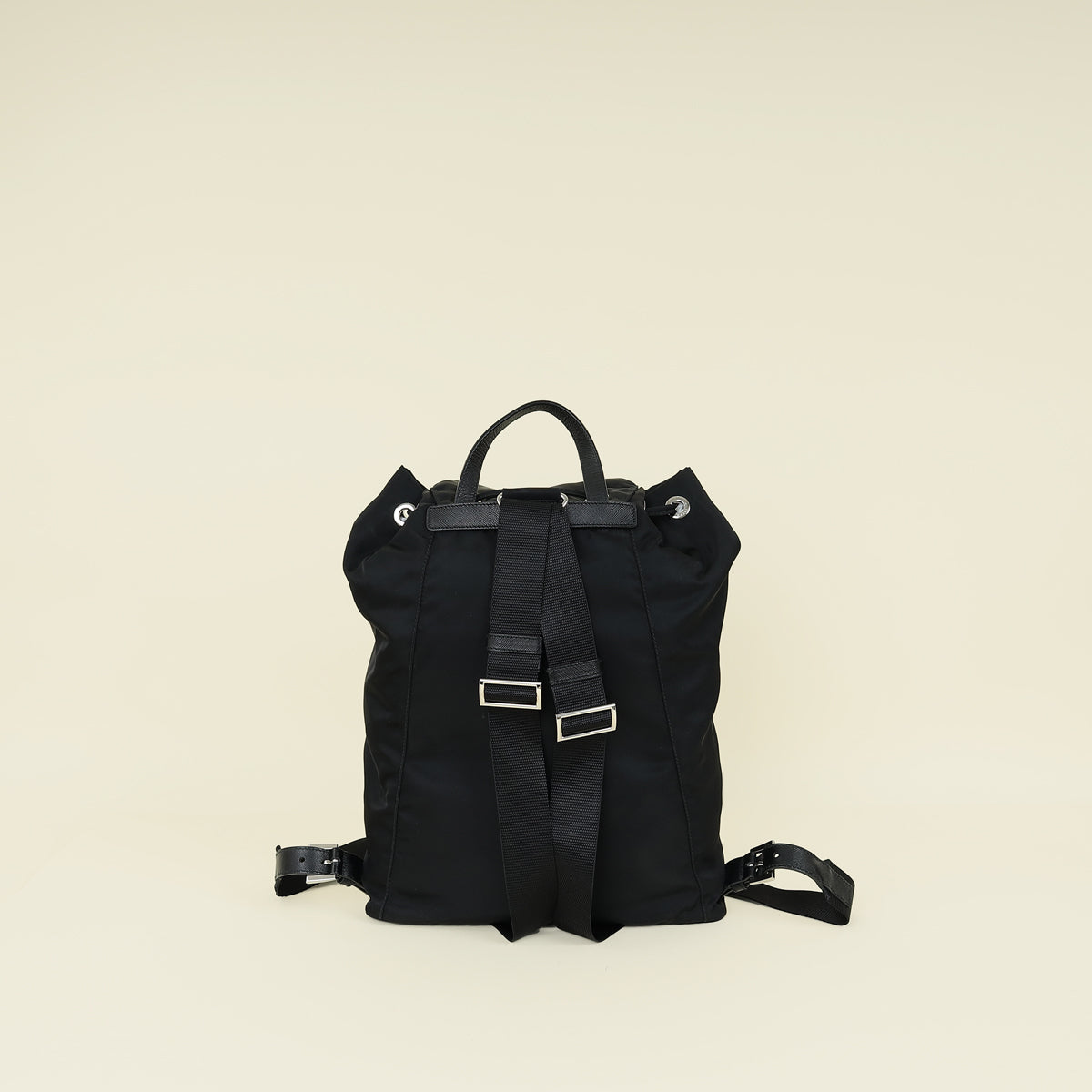 Prada Black Nylon Logo Backpack Bag