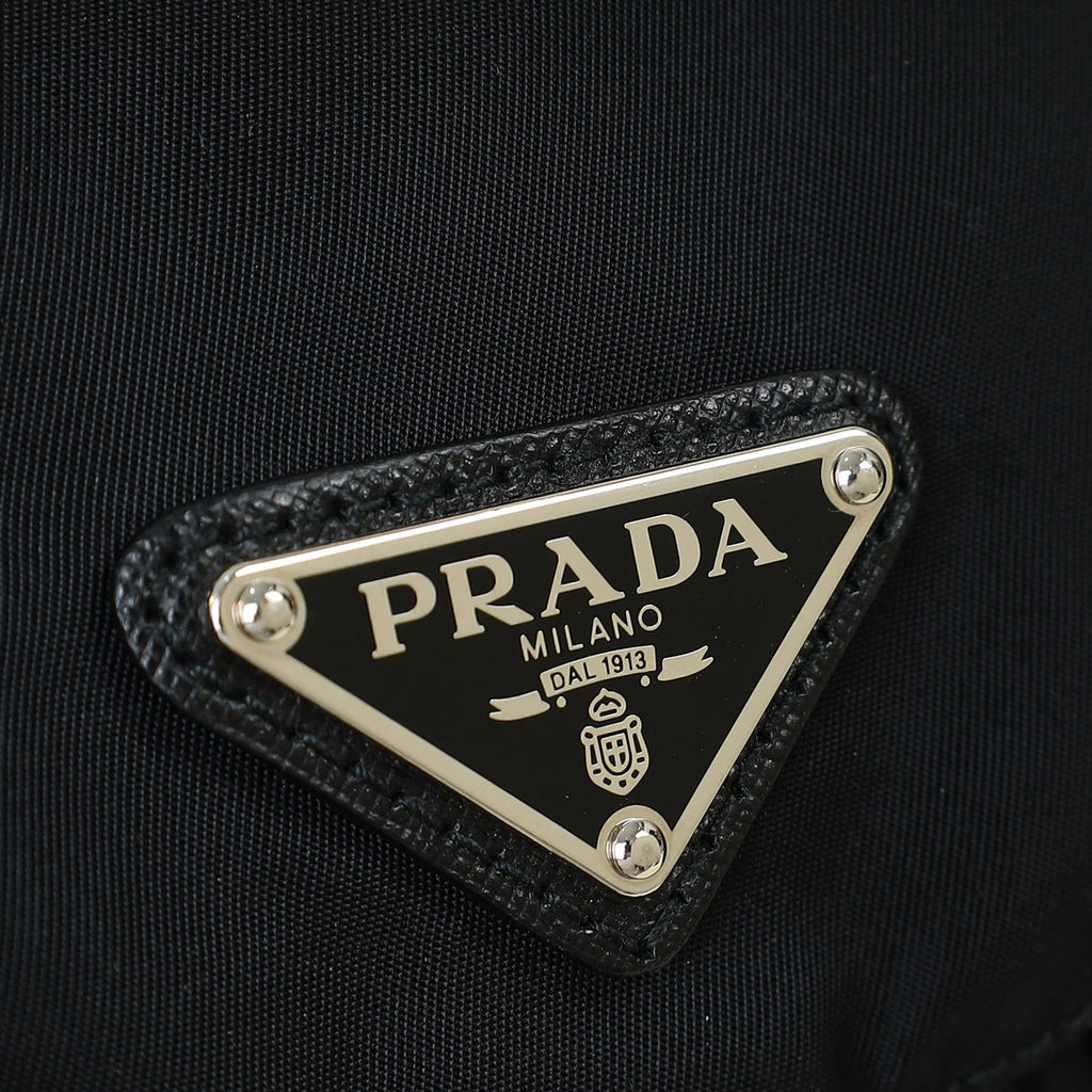Prada Black Nylon Logo Backpack Bag