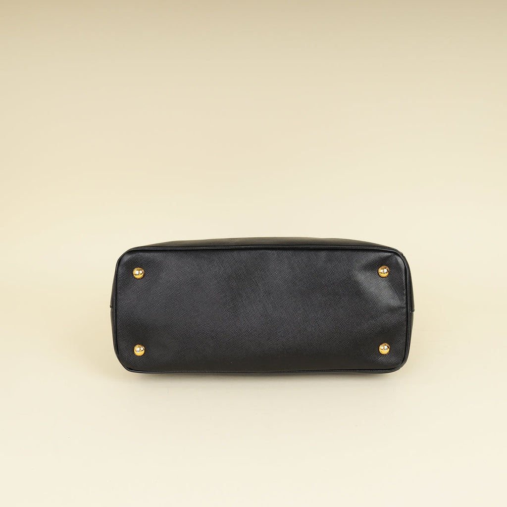 Prada Black Lux Gardener's Small Tote Bag