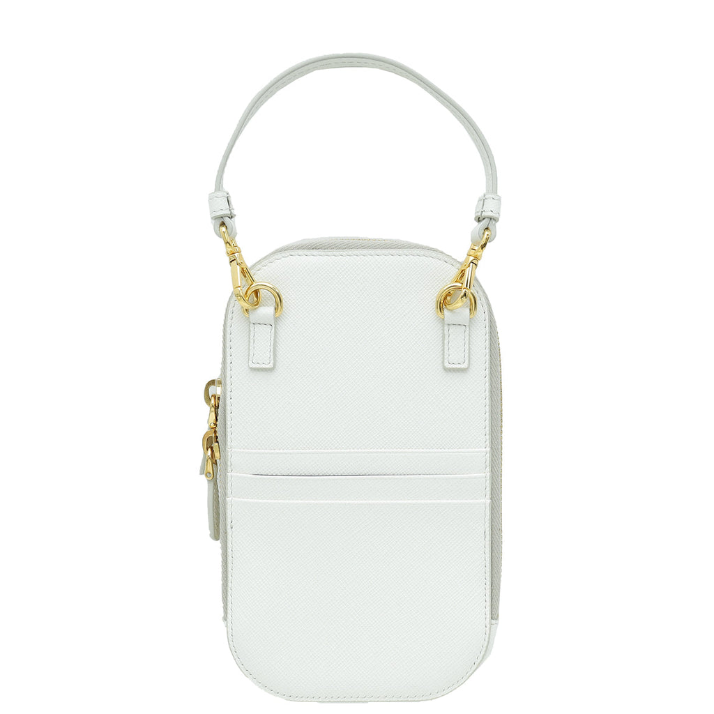 Prada White Lux Phone Mini Bag