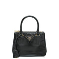 Prada Black Lux Galleria Mini Tote Bag