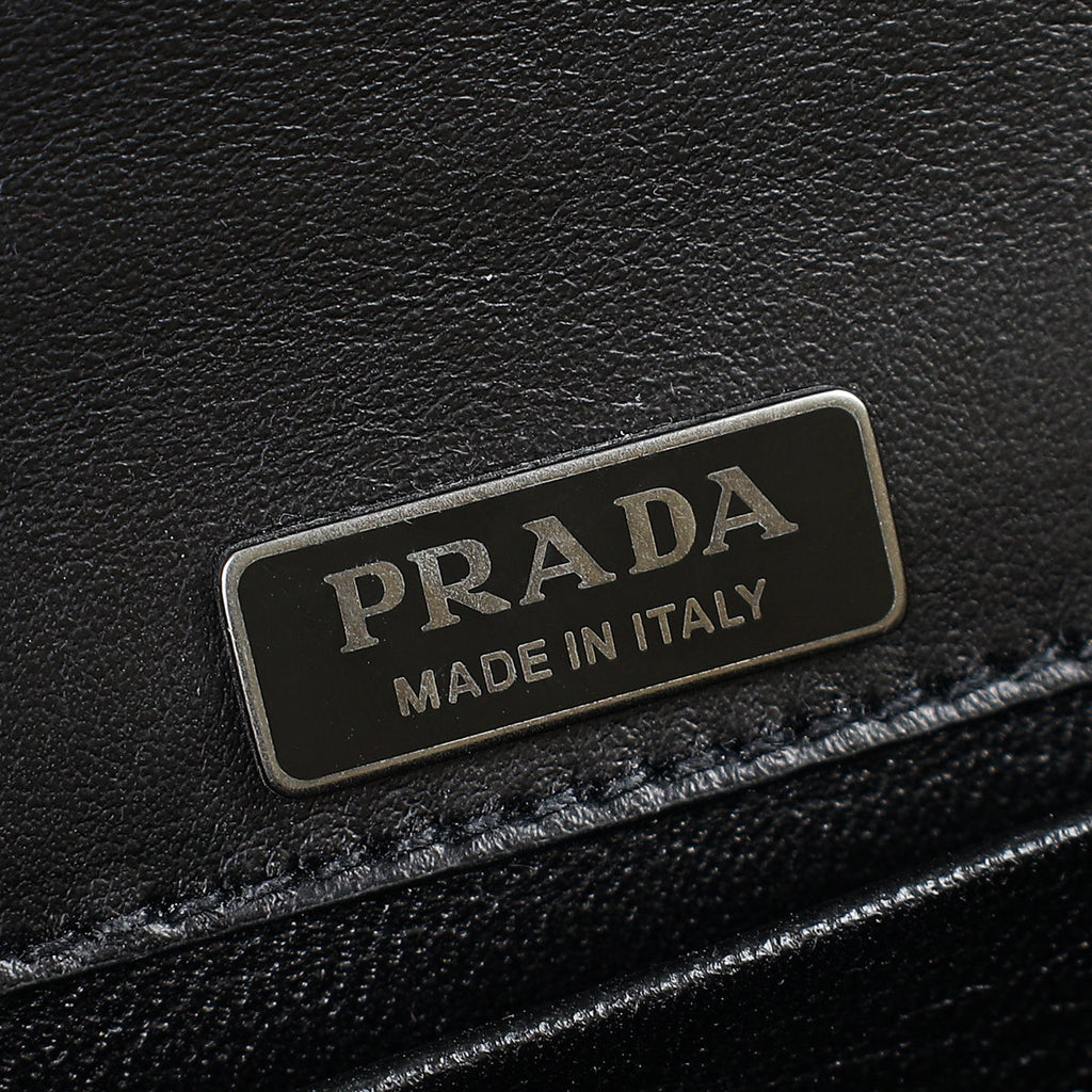 Prada Black Cahier Studded Shoulder Bag