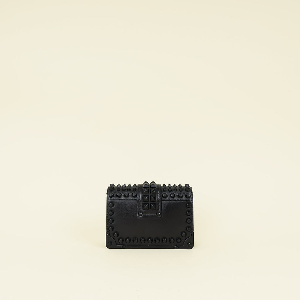 Prada Black Cahier Studded Shoulder Bag