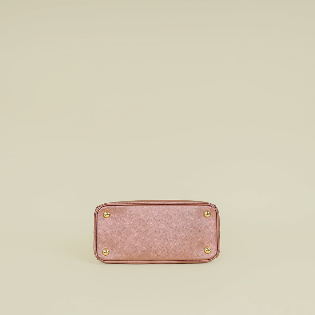 Prada Metallic Rose Galleria Small Tote Bag