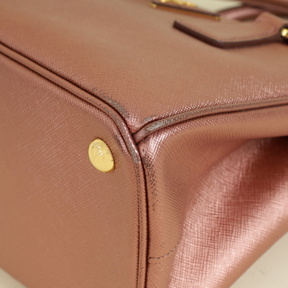 Prada Metallic Rose Galleria Small Tote Bag