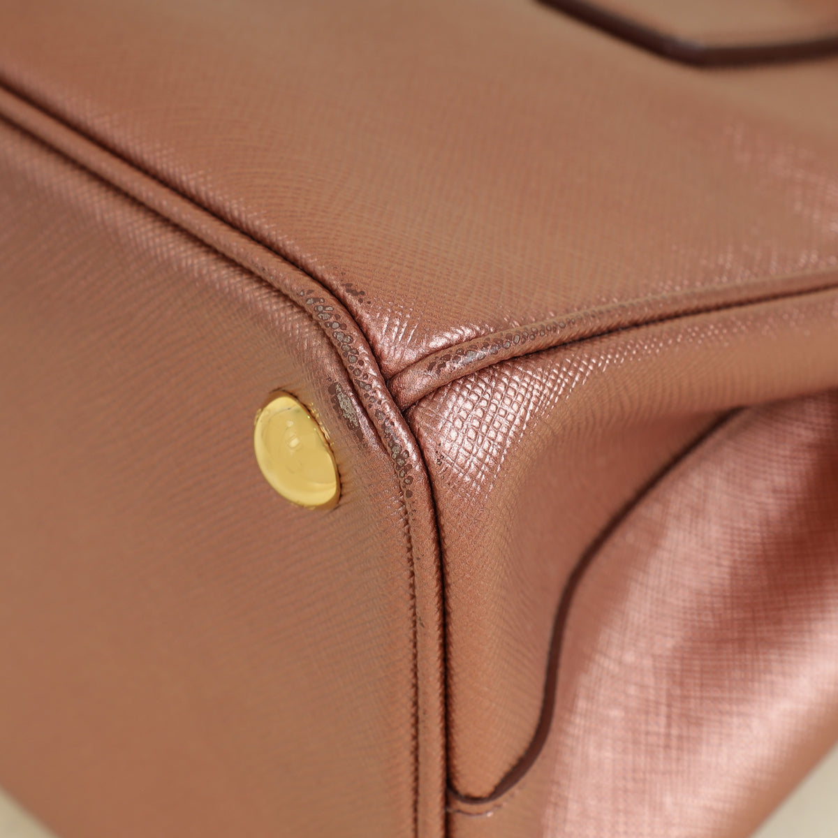 Prada Metallic Rose Galleria Small Tote Bag